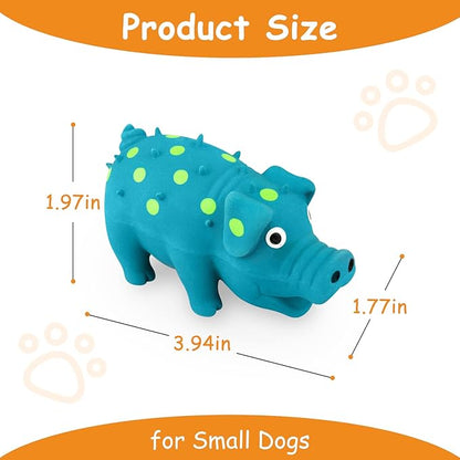 WishLotus Natural Latex Dog Squeak Toy, 2pcs Pig-Shaped Mini Dog Pig Toy for Small Dogs to Relieve Stress, Reduce Boredom and Teeth Cleaning (2pc)
