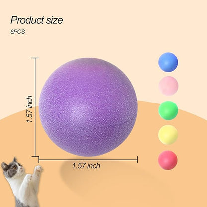 Andiker Cat Track Toy Balls, 6pcs Colorful Cat Toys for Indoor Cats Lightweight and Bounce Durable 1inches Replacement Balls for Cat Tower Toy (6pc)