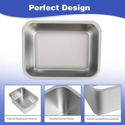 4 Gallons Large Dog Water Bowl, 2PCS Stainless Steel Metal Dog Bowls, Large Capacity Pet Food Bowl Water Dish for Indoor and Outdoor Universal for Giant Dogs 15.7x11.8x6 Inch