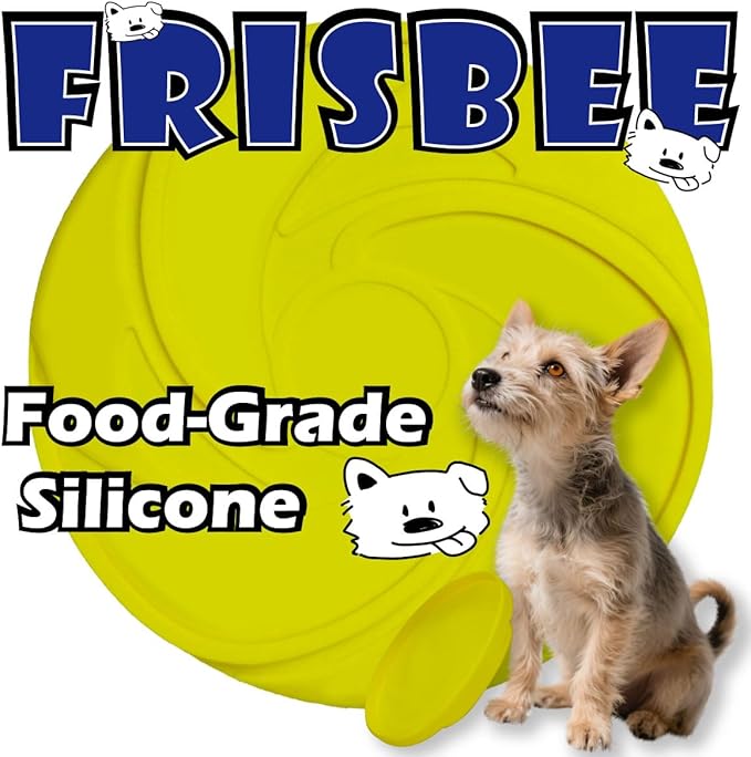 AMAZING TOYZ Dog Flying Discs, 2 Pack Dog Frisbee Toys, Soft Rubber Interactive Fetch Toy for Small Medium Large Dogs - Safe for Teeth & Aggressive Chewers, 7.87 Inch