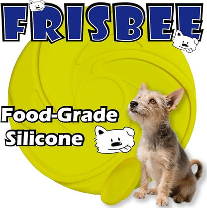 AMAZING TOYZ Dog Flying Discs, 2 Pack Dog Frisbee Toys, Soft Rubber Interactive Fetch Toy for Small Medium Large Dogs - Safe for Teeth & Aggressive Chewers, 7.87 Inch