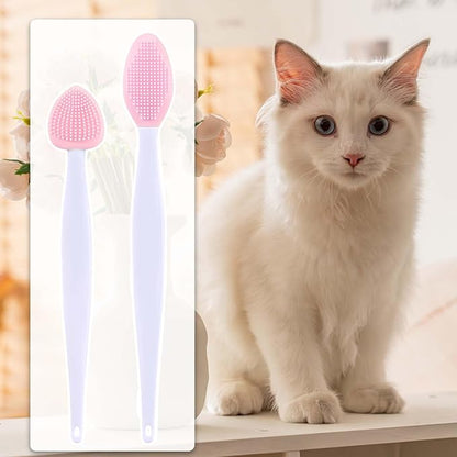 cobee 4Pcs Cat Acne Chin Treatment, Cat Acne Brush Set, Soft Silicone Cats Acnes Brush Set, Cats Acnes Chin Treatment Double Sided Blackhead Exfoliation