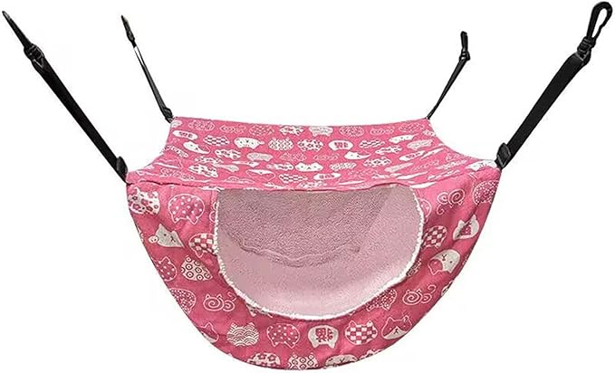 Adjustable Hanging Bed for Pet Cats Machine Washable Resting Hammock with Stable Rope for Cage Cats Tree