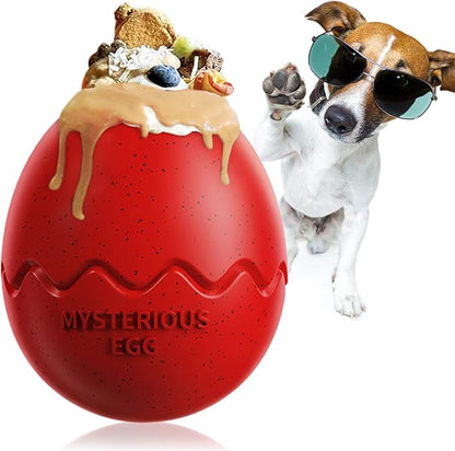 GOLDROC Interactive Treat Dispensing Dog Toy with Cooling Feature – Durable Chew Toy for Aggressive Chewers, Fun Fetch, Dishwasher Safe (Red)