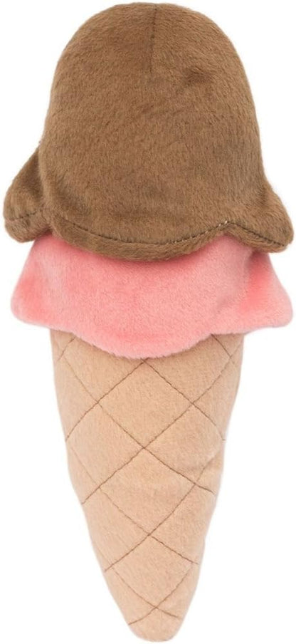 ZippyPaws NomNomz - Dog Squeaky Toys to Keep Them Busy, Funny Food Plush for Small & Medium Dogs, Cute Stuffed Puppy Toy, Pet Products, Gift for Dogs of All Breeds, Soft and Cuddly - Ice Cream