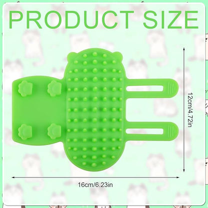 2pcs Self Cleaning Cat Brush, 2-in-1 Tickling Comb Cat Massage Brush Pet Artifact Adjustable Silicone Kitty Grooming Shedding Brush Cat Corner Scartcher Groomer for Short/Long Hair Cats Dogs (Green)