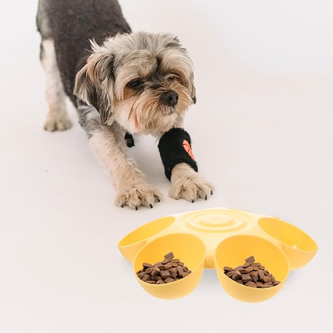 Decorative Pet Food Bowl Flower Design Multi-Puppy Feeder for Cats and Dogs Dining and Treats