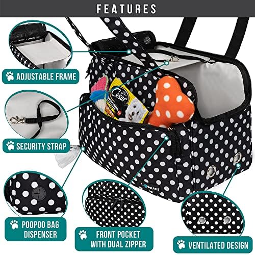 PetAmi Small Dog Purse Carrier, Airline Approved Soft Sided Tote, Polka Dot - Image 3