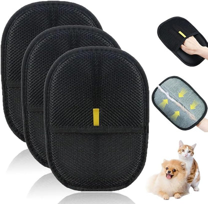 3Pcs Pet Hair Removal Glove, Electrostatic Hair Removal Glove for Cats and Dogs, Reusable Hair Remover for Couch, Carpet, Car Seat, Laundry Clothing Quick Cleaning Tool for Pet Owners (#2)