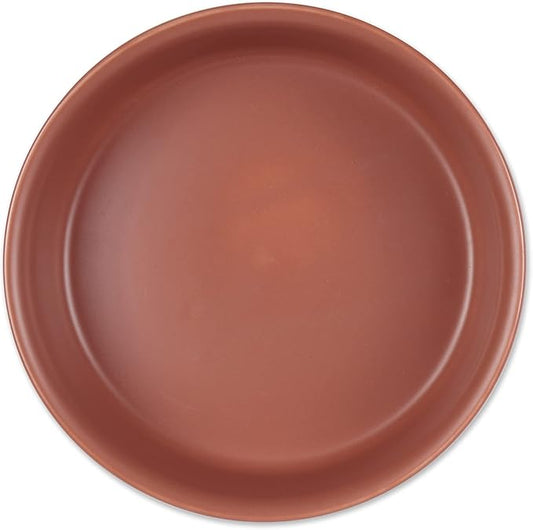 Bone Dry Ceramic Pet Bowls for Dogs & Cats Dishwasher & Microwave Safe, Non-Slip Bottom for Secure Feeding with Less Mess, Medium Set, 6x2, Terra Cotta, 2 Count