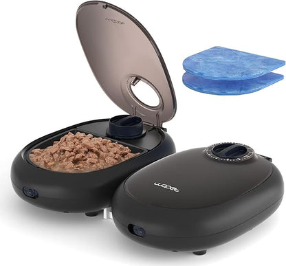 WOPET Automatic Cat Feeder– 48H Programmable Pet Food Dispenser with Ice Pack for Freshness, Yogurt & Canned Meals – Perfect for Cats, Kittens & Small Dogs