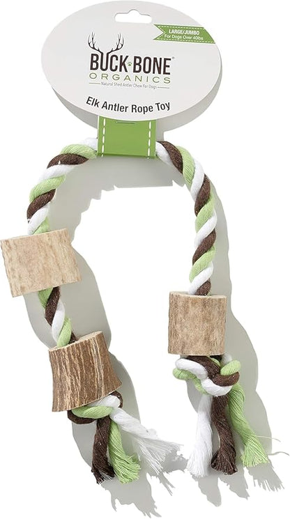 Buck Bone Organics Elk Antler Cotton Rope Chew Toy (Large/Jumbo)