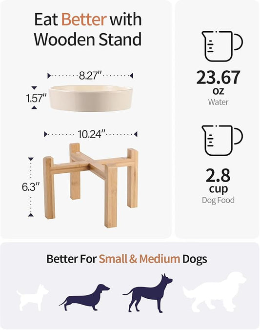 8.26 in Milk White Dog Bowl Slow Feeder Ceramic for Medium and Large Breed,Elevated/Raised Slow Feeding Dog Food Water Dish Heavy Weighted,Puzzle Eating Bowl Modern Maze Meteor