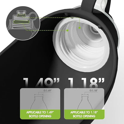 SUPERDESIGN Dog Water Bottle, Portable Dog Water Bottle for Small to Large Dogs, Leak Proof Dog Travel Water Bottle, Small Leaf Travel Water Bowl for Dogs and Dog Walking Accessories (19.6OZ, Black)