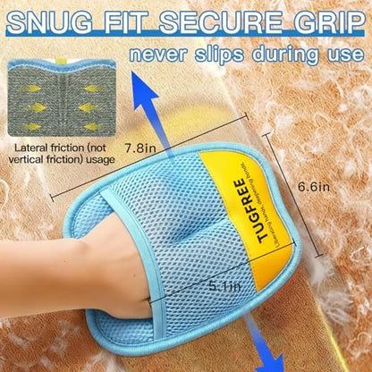TUGFREE Pet Hair Removal Glove for Dogs & Cats, Electrostatic Magic Brush Grooming & Washable Fur Remover Mitt for Furniture Couch Carpet Clothes Car Seats, 60% More Efficient Pet Hair Remover - Image 2