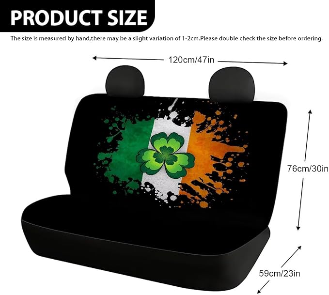 AFPANQZ Saint Patrick Leaf Car Seat Cover Rear Seats Only High Stretchy Washable Bucket Seat Cushion Protector Backseats Covers for Girls Women, Fit Most Cars, Sedan, SUV, Van