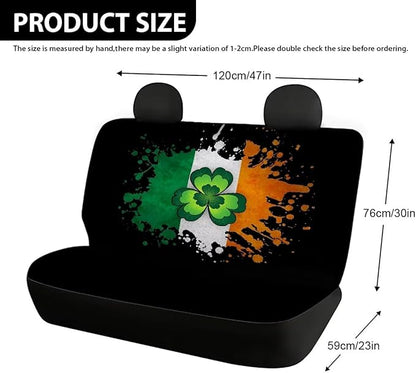 AFPANQZ Saint Patrick Leaf Car Seat Cover Rear Seats Only High Stretchy Washable Bucket Seat Cushion Protector Backseats Covers for Girls Women, Fit Most Cars, Sedan, SUV, Van