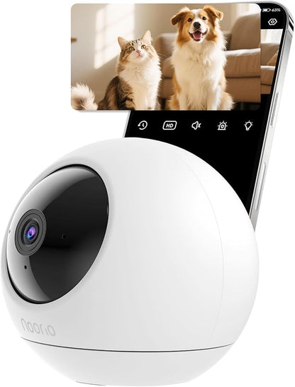 Noorio Security Indoor Camera with 5GHz WiFi, 2K UHD Security Camera, Pet/Dog/Baby Camera with Phone app, Night Vision, Human/Pet Auto Tracking, 360 Pan-Tilt, Works with Homekit, T110