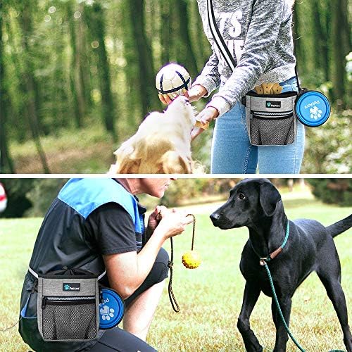 PetAmi Dog Treat Pouch, Pet Treat Pouch For Training, Dog Walking Bag Holder for Kibbles, Pet Food Toy, Dog Trainer Essentials Supplies, Poop Bag Dispenser, 3 Ways to Wear (Heather Gray) - Image 5