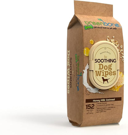 Greenbone Soothing Dog Wipes - Honey Milk & Oatmeal -150 Wipes