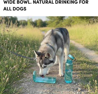 OllyDog OllyBottle Tritan Water Bottle with Detachable Dog Bowl | BPA Free Leakproof | 34oz | Share Water with Your Dog | Hiking Travel Camping (1L, Aqua Blue) - Image 4