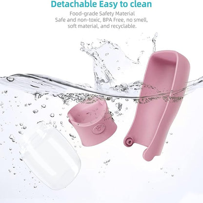 Portable Dog Water Bottle for Walking 19 OZ or 12 OZ Portable Pet Water Bottles for Puppy Small Medium Large Dogs Water Dispenser Pet Water Bowl Dog Accessories (19OZ Pink) (Pink 12 OZ)
