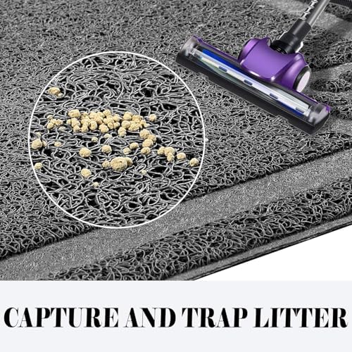UPSKY Large Cat Litter Mat Trapper 35"×23", Waterproof, Non-Slip, Gray - Image 5