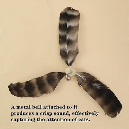 8 PCS Cat Wand Attachment Funny Spinning Feather Propeller Cat Toy Refill Cat Propeller Toy with Bell Cat Wand Attachment Replacement for Cats, Kittens, Cat Wand Toy