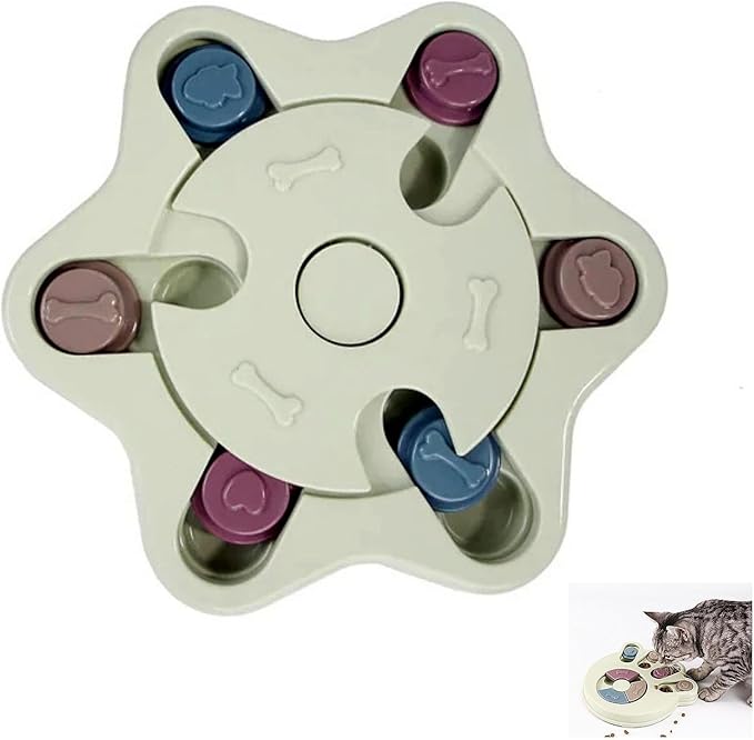 Anti-Choking Interactive Puzzle Toy for Slow Dispensing Feeding for Pets, 2023 New Dog Puzzle Toys, Dog/Cat Food Puzzle Feeder, Dog Stimulation Toys for Small and Medium-Sized Dogs (Green, Hexagon)