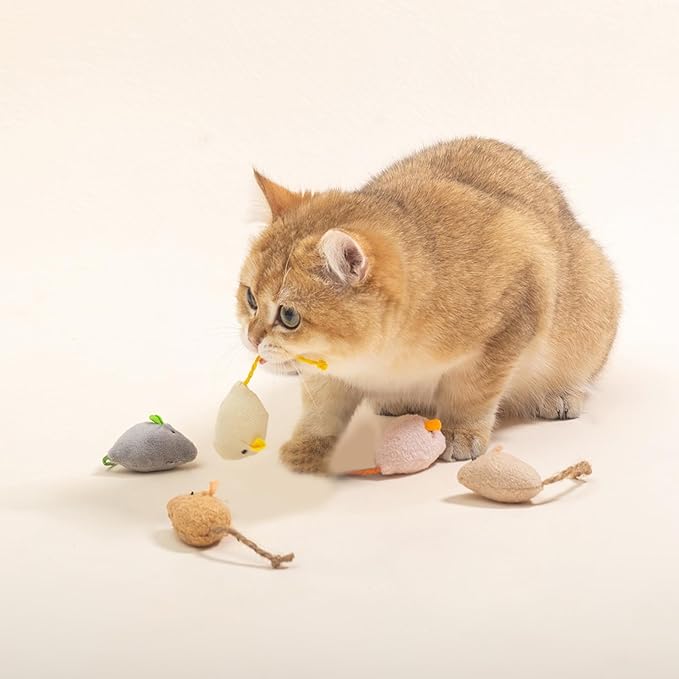Shudyear cat Toys 10pcs Mouse Toys, Interactive Catnip Animal Toys for Indoor Kittens to Eliminate Boredom for Bored Indoor Cats (10pc)
