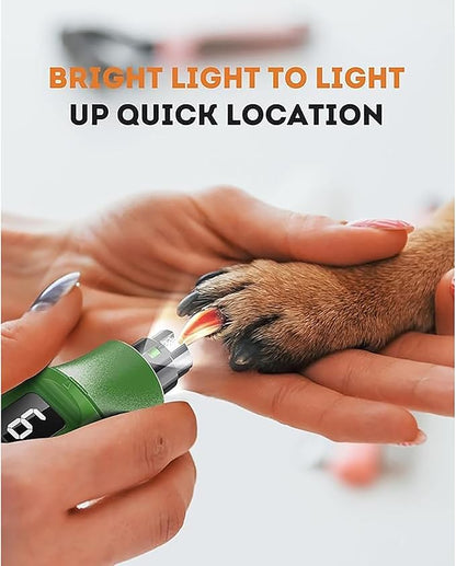 Silent Groom Pro,7-Speed Pet Nail Grinder with Light,Single-Handed Operation,for Small Medium Large Dogs & Cats