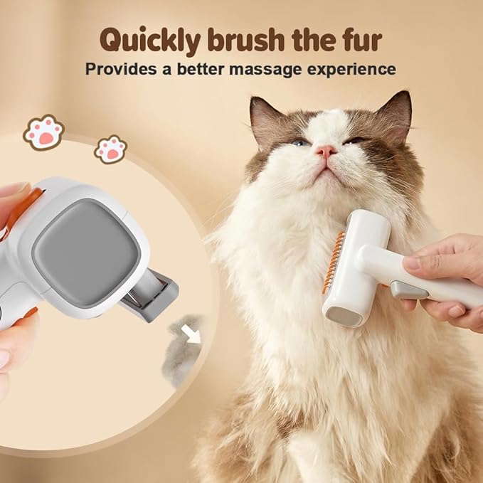 2-in-1 Pet Self-Detangling & Grooming Comb, 2026 New Deshedding Tool for Dogs & Cats, Undercoat Rake & Brush for Long or Short Hair, Removes Mats, Tangles & Loose Fur (White*1)