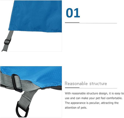 FAVOMOTO Waterproof Nylon Pet Hammock for Cats, Double-Sided Thickened Hanging Bed, Blue Reversible Cat Swing Nest for All-Season Indoor Use
