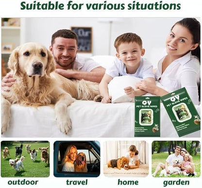 10-Pack Pet Cleaning Glove Wipes with Lid | Extra Thick Dog & Cat Grooming Gloves | Rinse-Free Bath Wipes with Coconut, Aloe, Corn & Jojoba for Odor Control & Daily Care