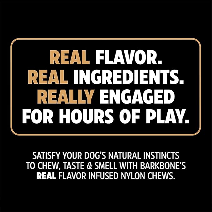 BarkBone Wishbone, Roasted Turkey Flavored Nylon Chew Bone Dog Toy, Medium, 6.75"