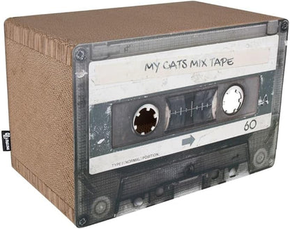Mixtape Cardboard Cat Scratcher, Large (54 x 31 x 35 cm), Black