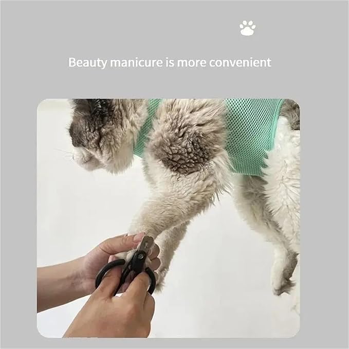 pureza Pet Grooming Hammock for Cats and Dogs - Nail Care and Beauty Support for Small Pets(Gray,M 5-8kg)
