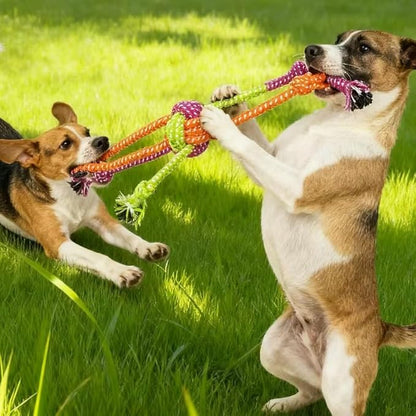 30 Inch Dog Rope Toy for Tug of War, Heavy-Duty Braided Cotton Rope Toy for Medium & Large Dogs, Interactive Chew & Dental Cleaning Toy