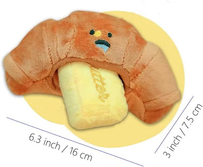 Bemodst Dog Toys for Small Dogs Bread Toys Squeaky Plush Dog Toys Hide and Seek Chew Fetch Dog Birthday for Small and Medium Dogs Puppies - Bread 1Pcs