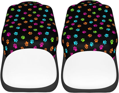 Foruidea Colorful Dog Cat Paw Print Car Seat Covers Universal 2 Pcs Auto Front Seat Cover Fit Most Cars,SUV,Sedan,Trucks