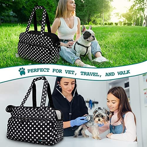 PetAmi Small Dog Purse Carrier, Airline Approved Soft Sided Tote, Polka Dot - Image 6