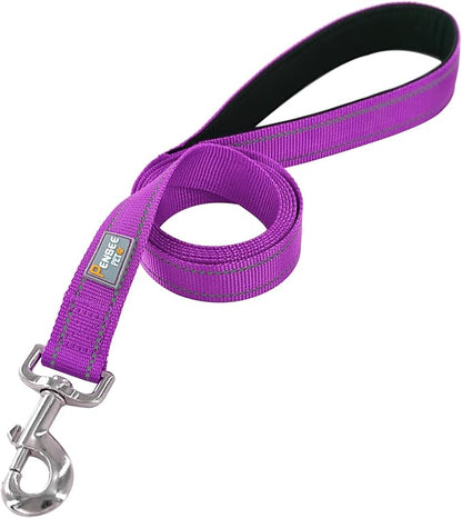 Reflective Dog Leash 6 FT Padded Handle Nylon Dogs Leashes for Small Dogs Dark Magenta