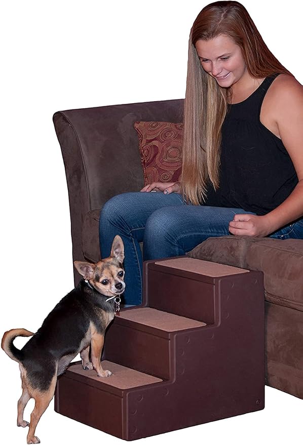 Pet Gear Pet Step III & IV Pet Stairs for Small Dogs and Cats up to 50 pounds, Lightweight, No Tools Required, 13 Colors to Choose from, Chocolate, 3 Steps