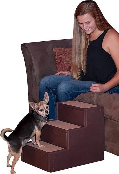 Pet Gear Pet Step III & IV Pet Stairs for Small Dogs and Cats up to 50 pounds, Lightweight, No Tools Required, 13 Colors to Choose from, Chocolate, 3 Steps