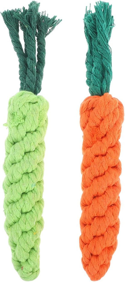 balacoo Carrot Dog Rope Toy 9.45In Interactive Pet Chew Toy for Teeth Cleaning Tug of War and Stress Relief Durable Cotton Rope Plaything