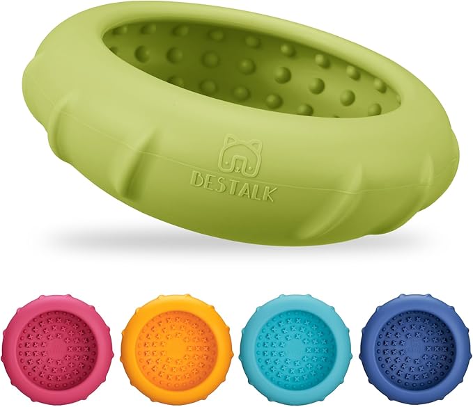 Dog Lick Bowl, Bestalk Wobbly Freeze Bowl Enrichment Feeder for Dogs, Anxiety Relief Lick Mat Puzzle Toy for Distraction, BPA Free Silicone, Dishwasher Safe(Green,L)