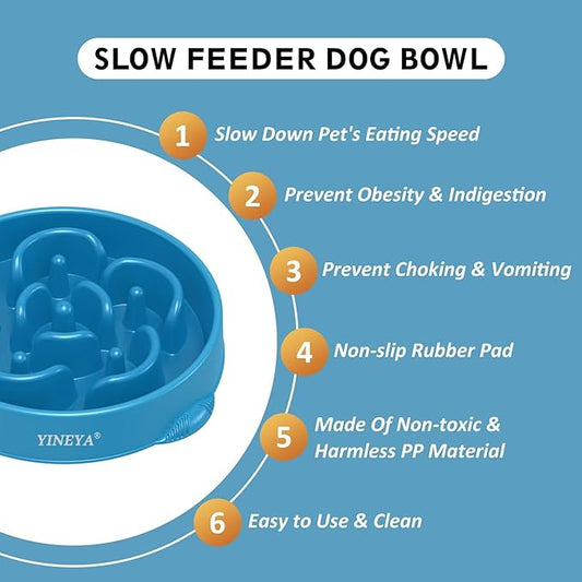 4 Cups Slow Feeder Dog Bowls Large Breed, Anti-Choking Pet Supplies, Maze Dog Food Bowl, Puzzle Feeder That Slow Down Eating