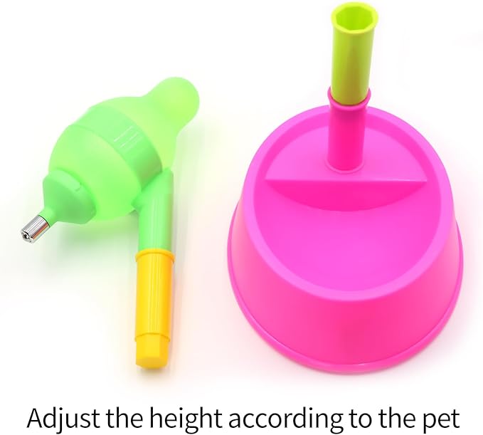 DELIFUR Pet Standing Water Dispenser Adjustable Cat Dog Drinking Water Dispenser Bowl with Detachable Pole Automatically Feeding Water (Red)