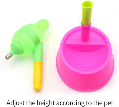 DELIFUR Pet Standing Water Dispenser Adjustable Cat Dog Drinking Water Dispenser Bowl with Detachable Pole Automatically Feeding Water (Red)