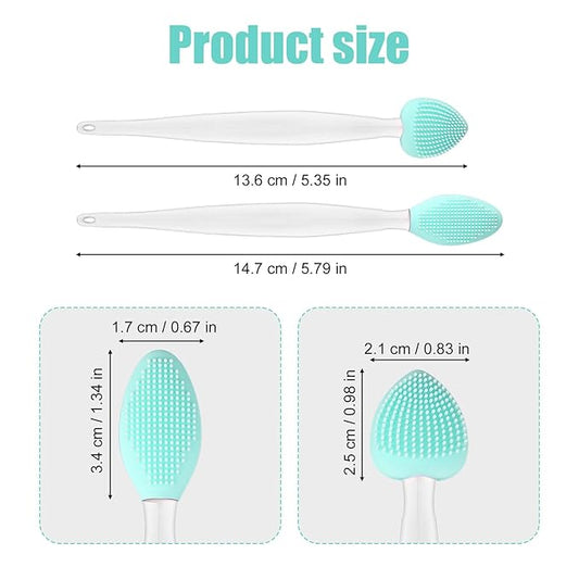 4pcs Cat Acne Brush Set, 2 Styles Double-Sided Scraper Silicone Soft Cat Brush Dual Sided Black Seed Exfoliating Cleaning Brushes for Pet Chin Acne and Blackhead